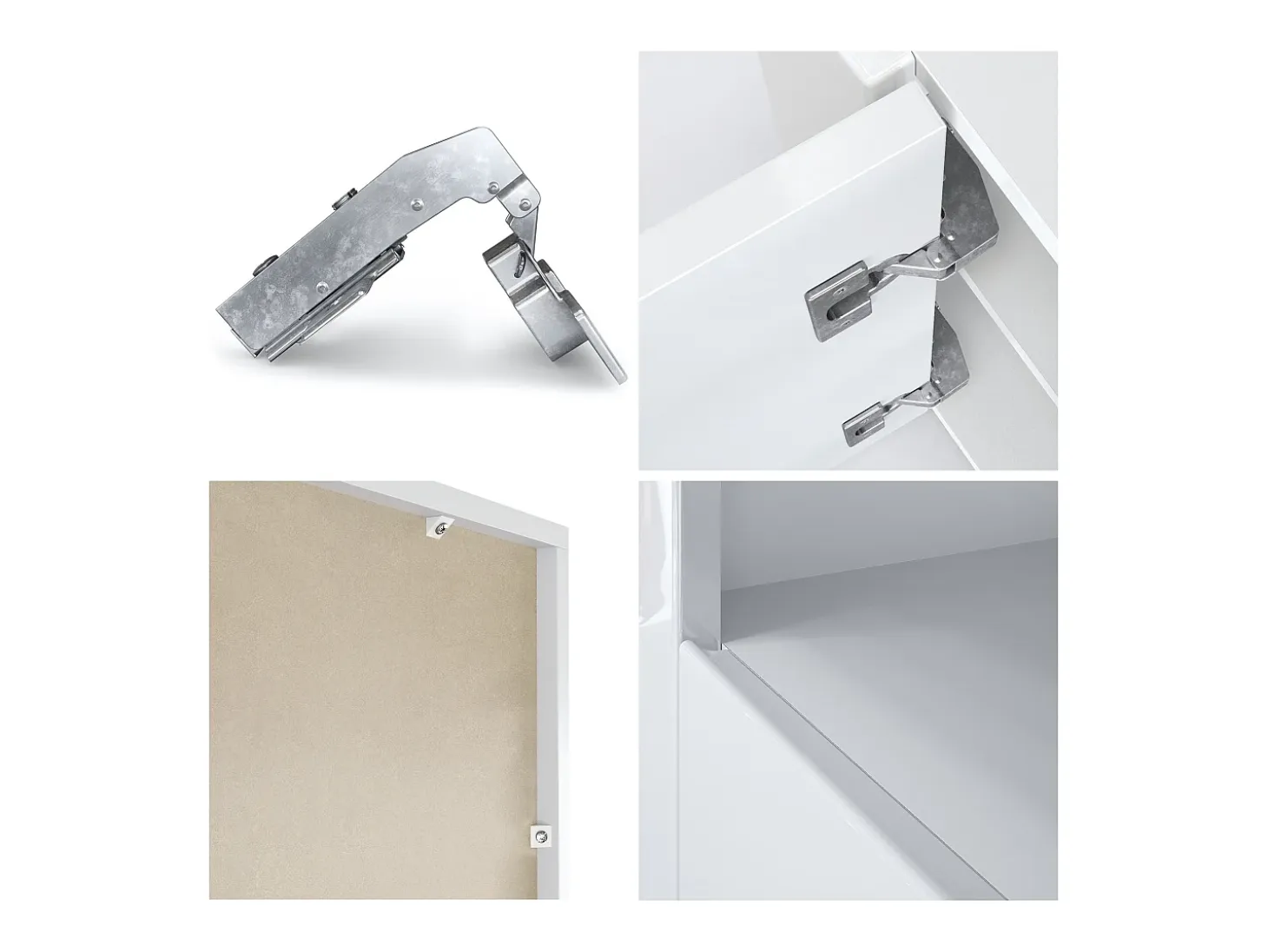 Vladon Cajonera Valencia, Cómoda con 3 Puertas y 1 Compartimento abierto, Blanco mate/burdeos de alto brillo/burdeos de alto brillo (155 x 92 x 40 cm)