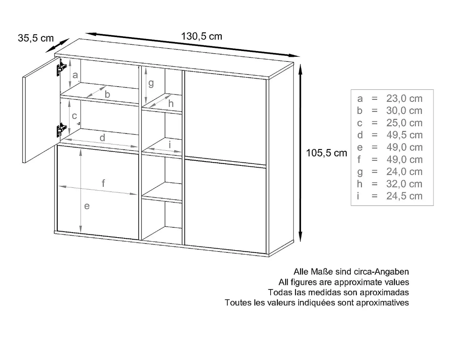 Vladon Highboard Cuba V3, negro mate/burdeos de alto brillo con LED - Aparador moderno con 12 compartimentos (130,5 x 105,5 x 35,5 cm)