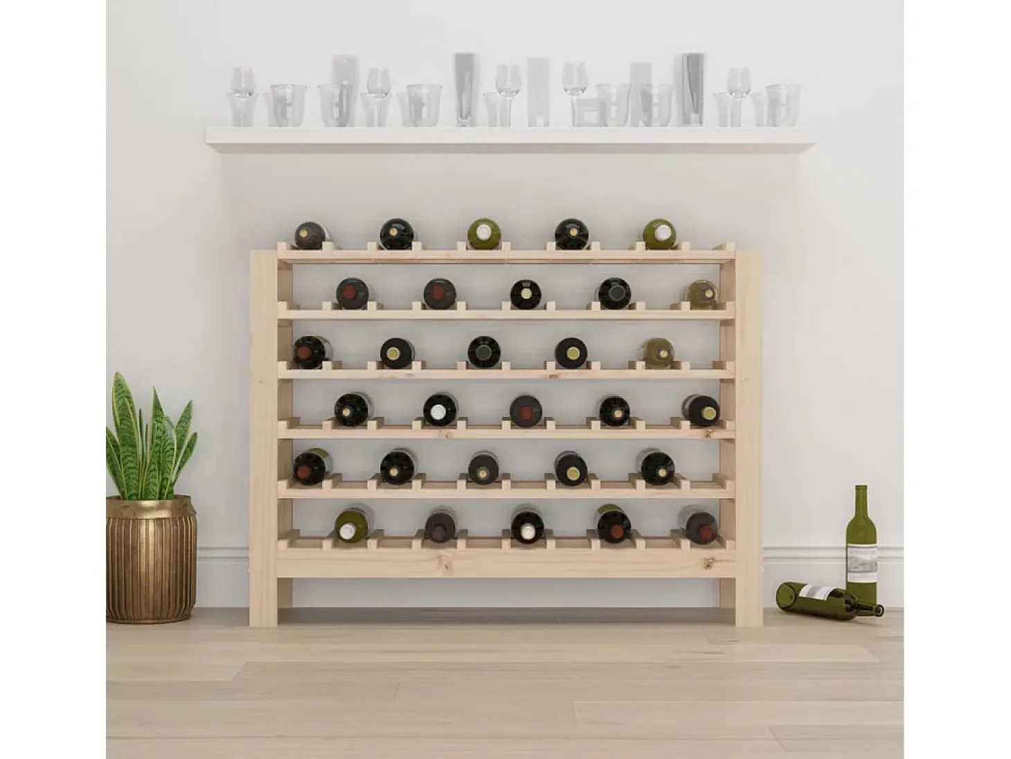 Weymouth Botellero madera maciza de pino 109,5x30x82 cm