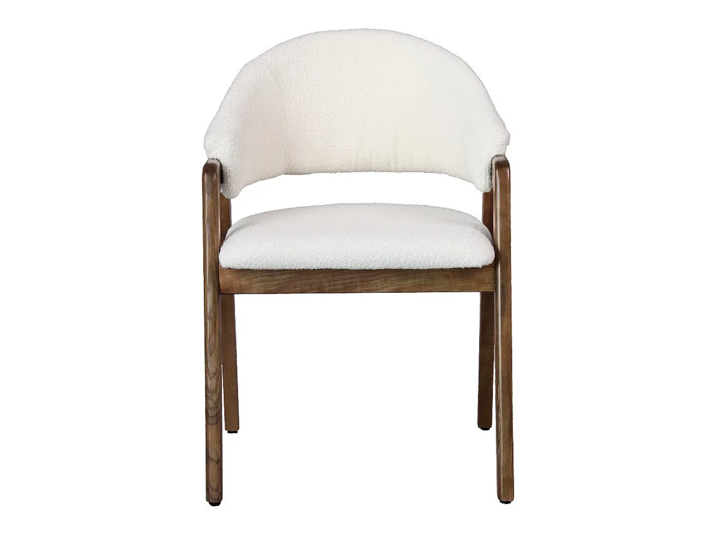WOOL-Silla de tela color crudo y fresno teñido de nogal (x2)