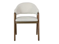 WOOL-Silla de tela color crudo y fresno teñido de nogal (x2)
