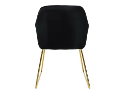 6x Silla de comedor/salón asiento ergonómico terciopelo negro patas de metal