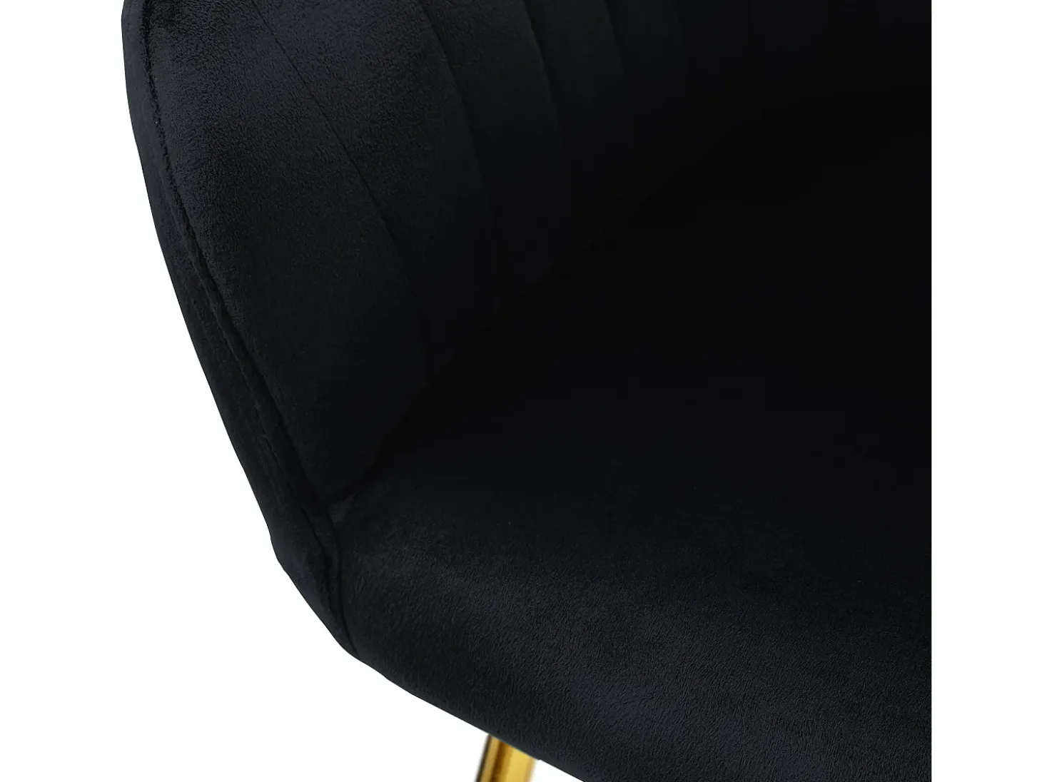 6x Silla de comedor/salón asiento ergonómico terciopelo negro patas de metal