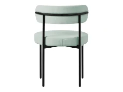6x sillas de comedor tejido teddy verde asientos de polipiel y patas de metal