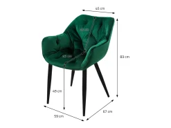 6x Sillas de terciopelo grueso verde oscuro asiento ergonómico para salón/cocina