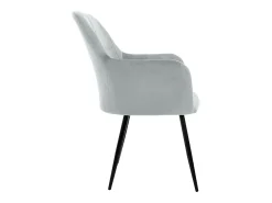 4x Sillón mueble de comedor oficina gris asientos sofá retro tapizado acolchado