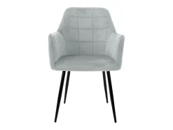 4x Sillón mueble de comedor oficina gris asientos sofá retro tapizado acolchado