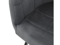 2x Sillón mueble de comedor oficina gris oscuro asiento retro tapizado acolchado