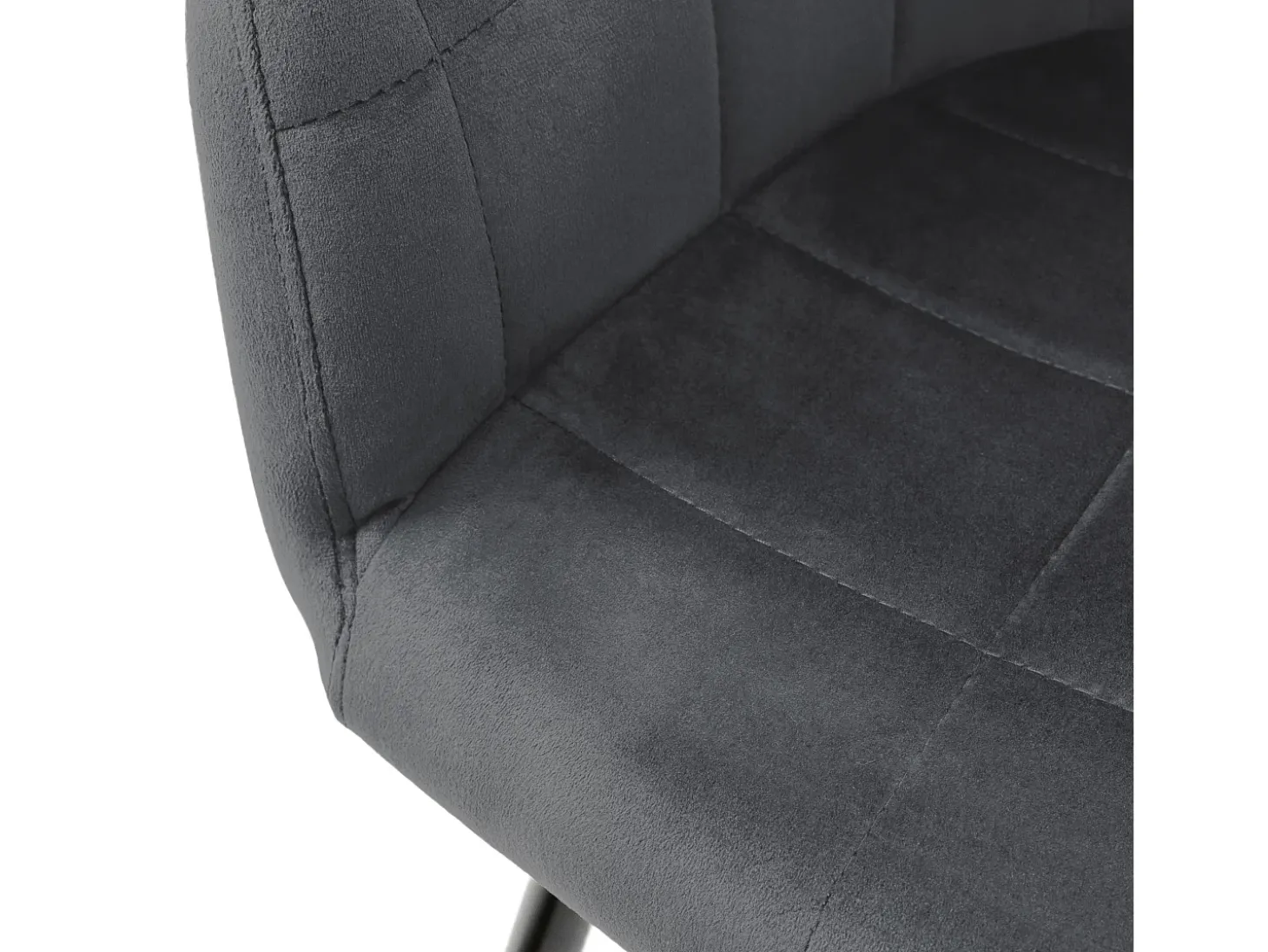 2x Sillón mueble de comedor oficina gris oscuro asiento retro tapizado acolchado