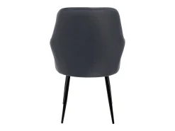 2x Sillón mueble de comedor oficina gris oscuro asiento retro tapizado acolchado