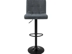 2x taburetes de bar antracita sillas con respaldo asientos ajustables 63-83 cm