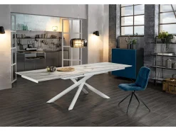 Xavier - Mesa extensible (170/270 x 90 cm) en HPL sobre MDF Blanco