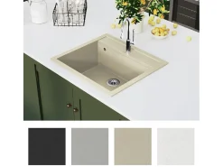 Xelindra Fregadero de cocina de granito con un seno beige