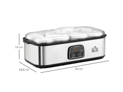 Yogurtera plata 36x18.8x14 cm HOMCOM