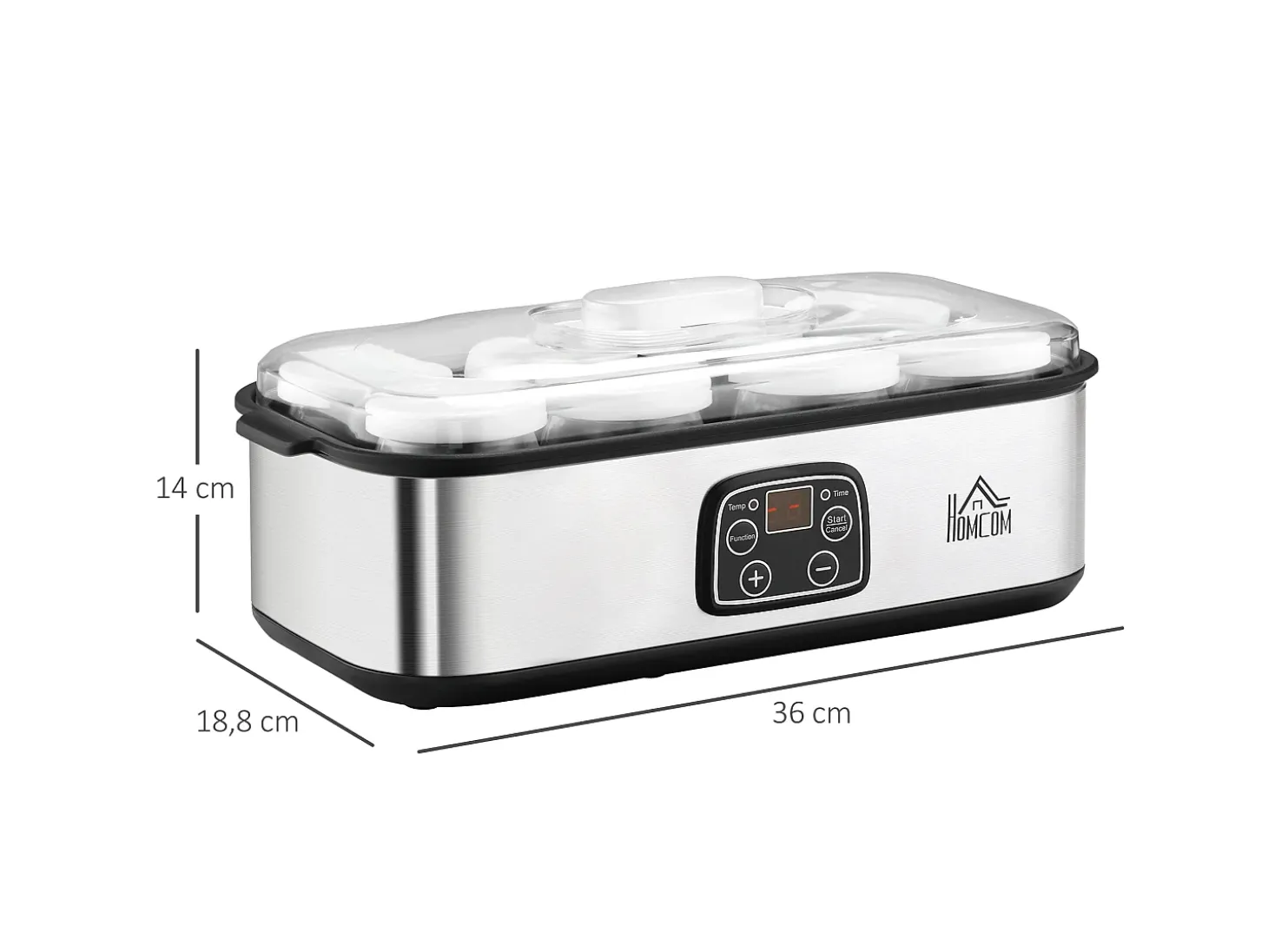 Yogurtera plata 36x18.8x14 cm HOMCOM