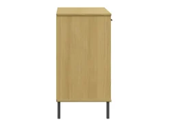 Zapatero patas de metal OSLO madera maciza marrón 113x40x77 cm