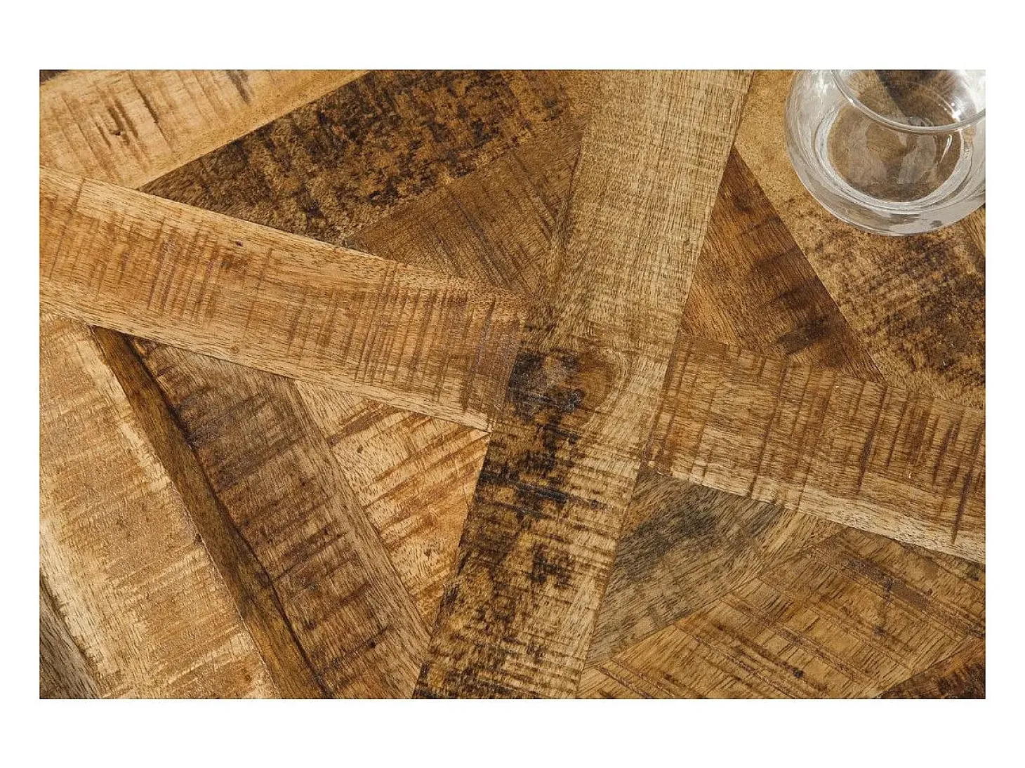 ZAREL 200 cm – Tablero de madera maciza de mango y metal negro
