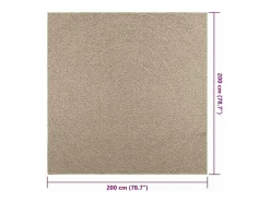 ZIZUR alfombra beige 200x200 cm aspecto yute interior exterior